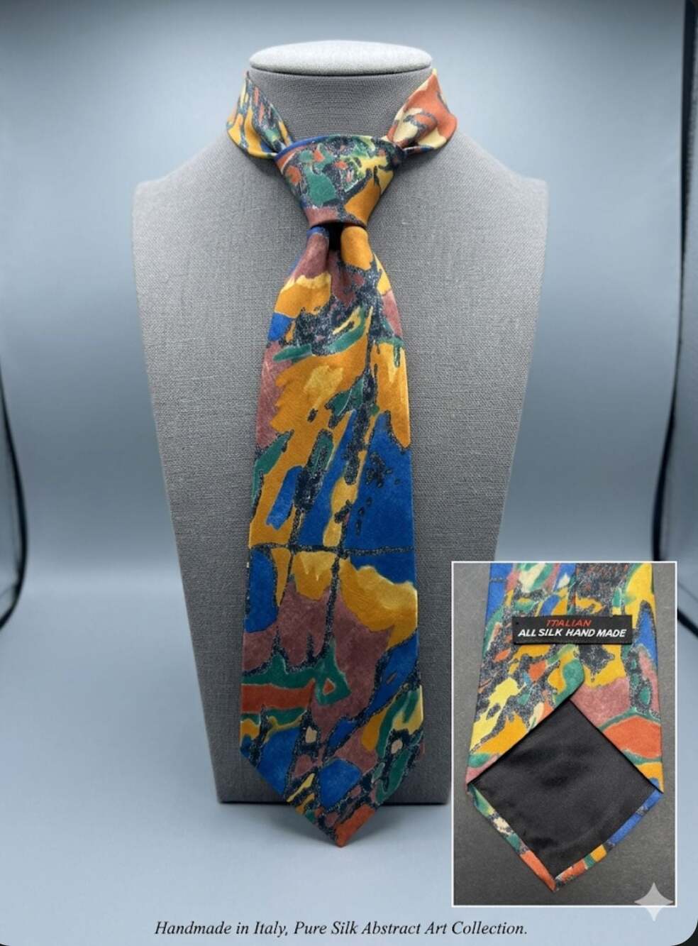 J. Todd Blue Abstract Artistic Mens Necktie